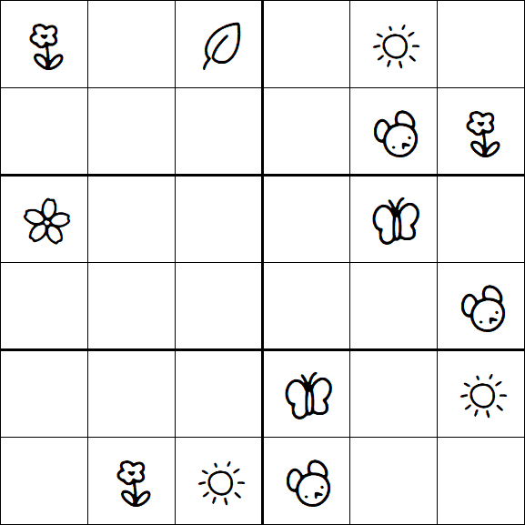 Kids Sudoku 6x6 - Moyen