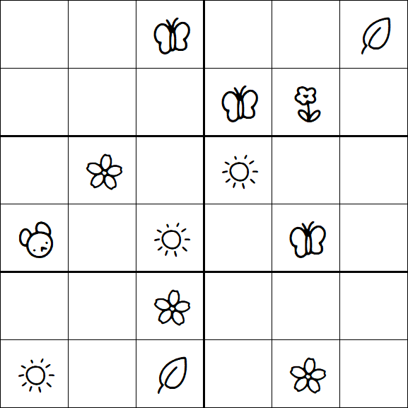 Kids Sudoku 6x6 - Medium