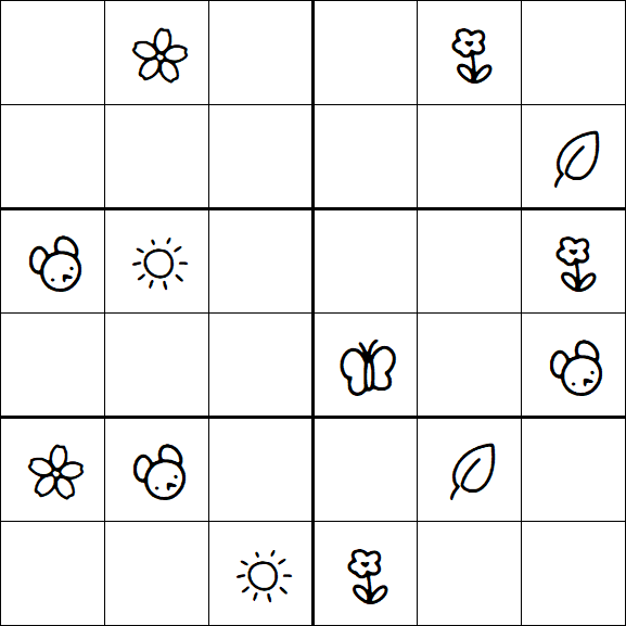Kids Sudoku 6x6 - Moyen