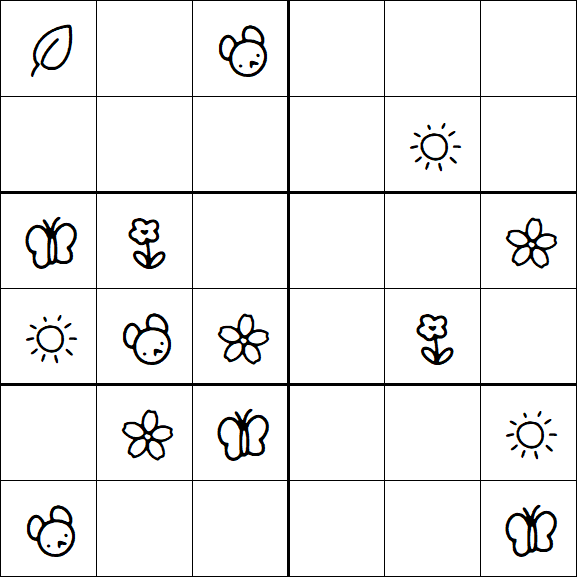 Kids Sudoku 6x6 - Medium