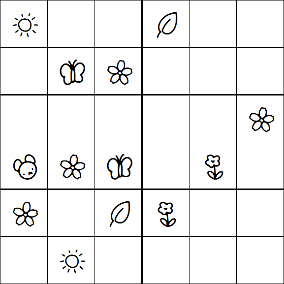 Kids Sudoku 6x6 - Medium
