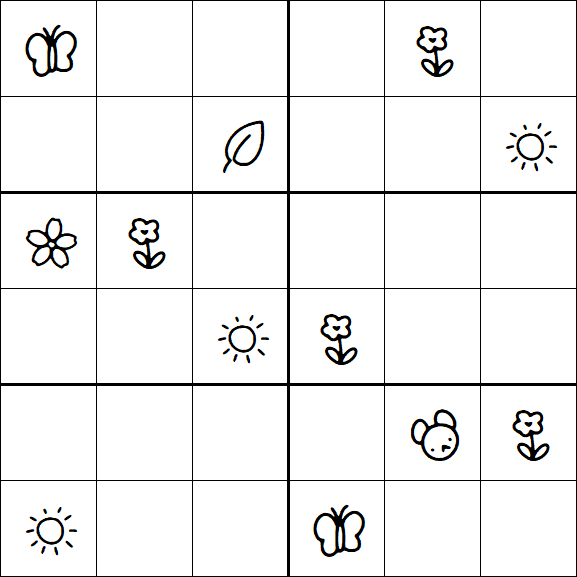 Kids Sudoku 6x6 - Medium