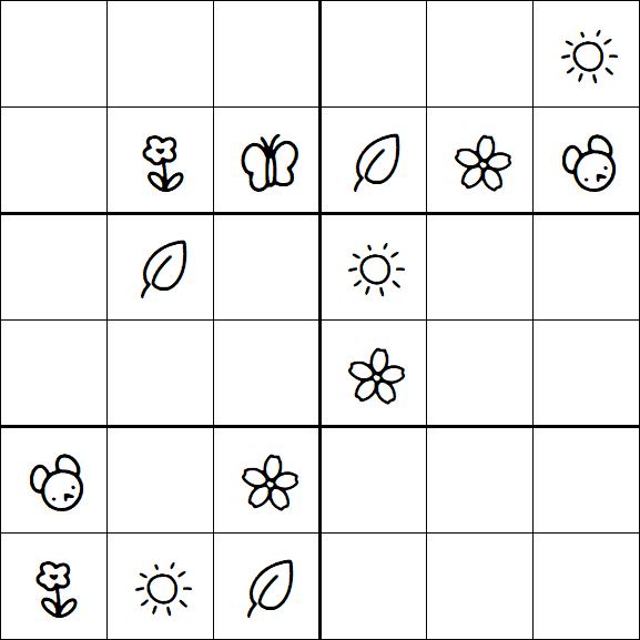 Kids Sudoku 6x6 - Medio