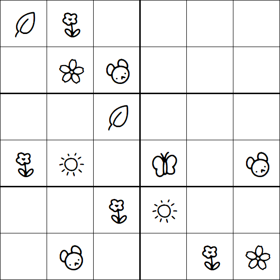Kids Sudoku 6x6 - Medium