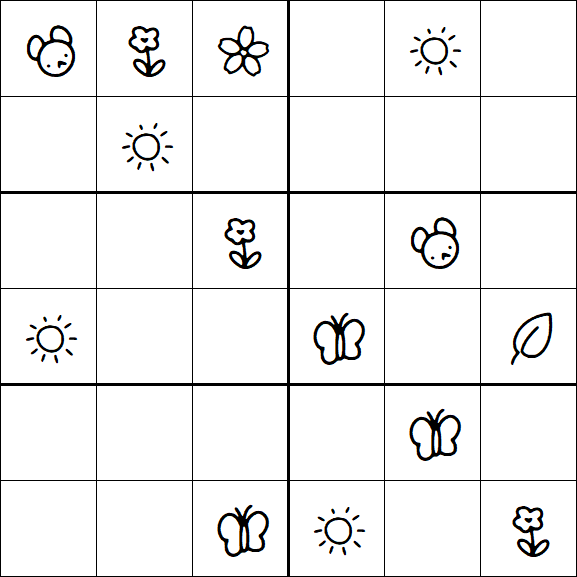 Kids Sudoku 6x6 - Medium
