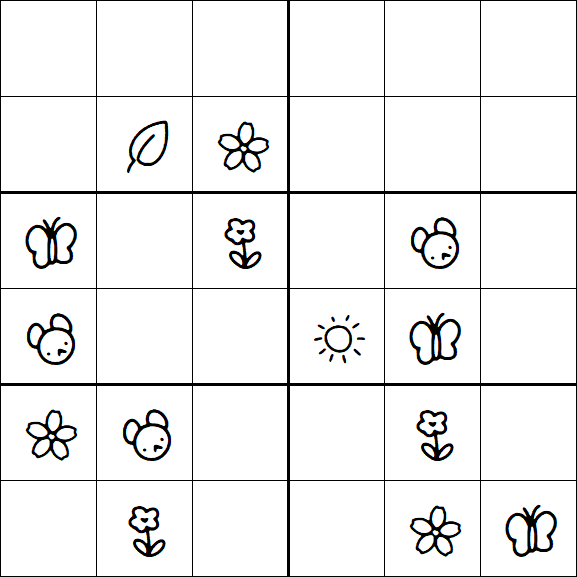 Kids Sudoku 6x6 - Moyen