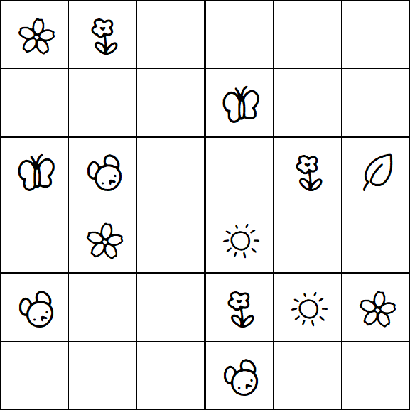 Kids Sudoku 6x6 - Moyen