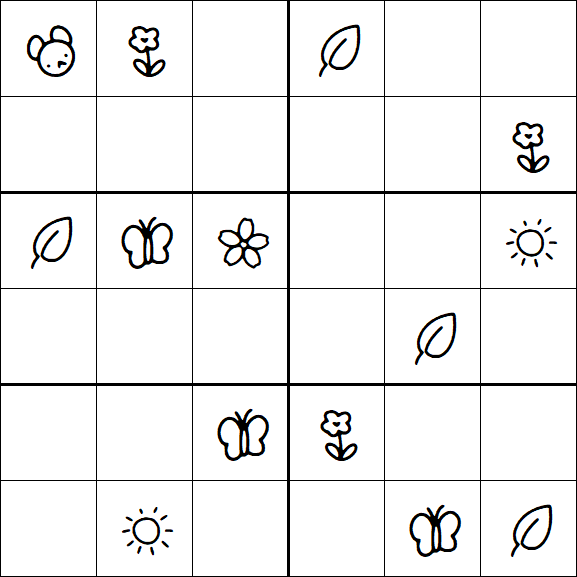 Kids Sudoku 6x6 - Medium