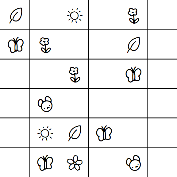 Kids Sudoku 6x6 - Medium