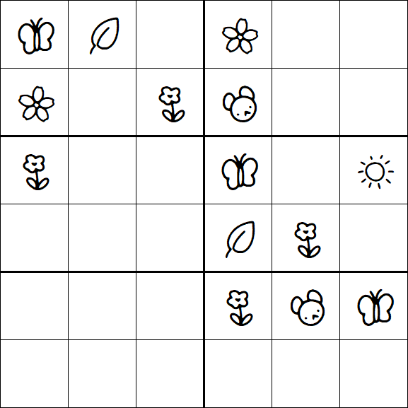 Kids Sudoku 6x6 - Medium