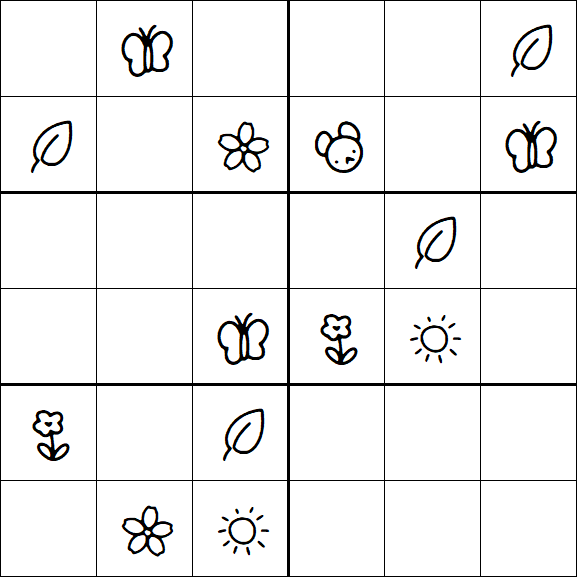 Kids Sudoku 6x6 - Moyen