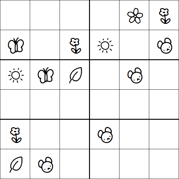 Kids Sudoku 6x6 - Medio