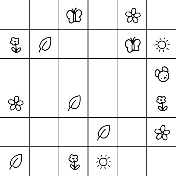 Kids Sudoku 6x6 - Medium