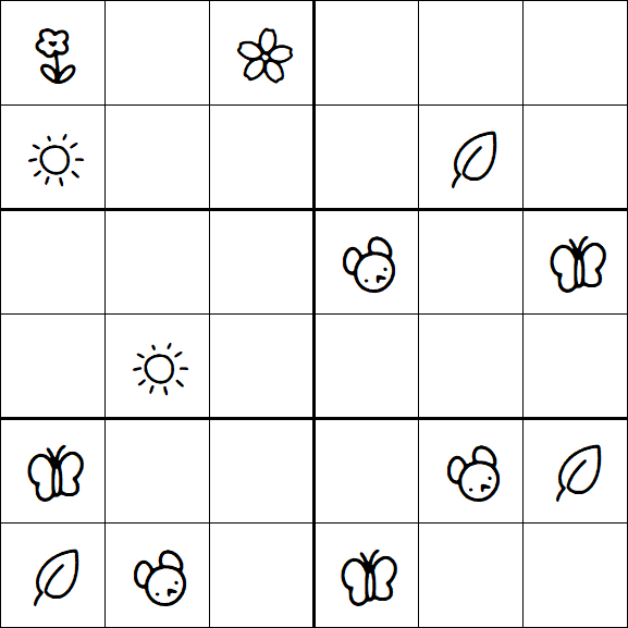 Kids Sudoku 6x6 - Medium