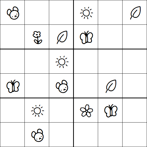 Kids Sudoku 6x6 - Medium