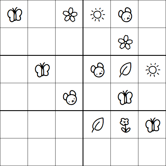Kids Sudoku 6x6 - Medium