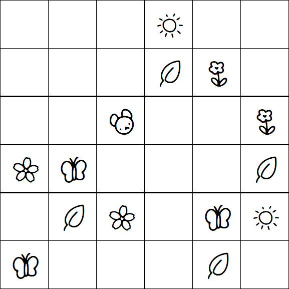 Kids Sudoku 6x6 - Medium