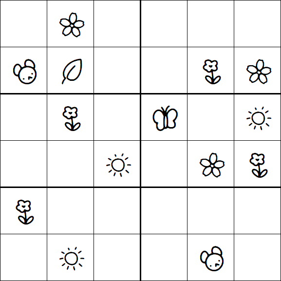Kids Sudoku 6x6 - Medium