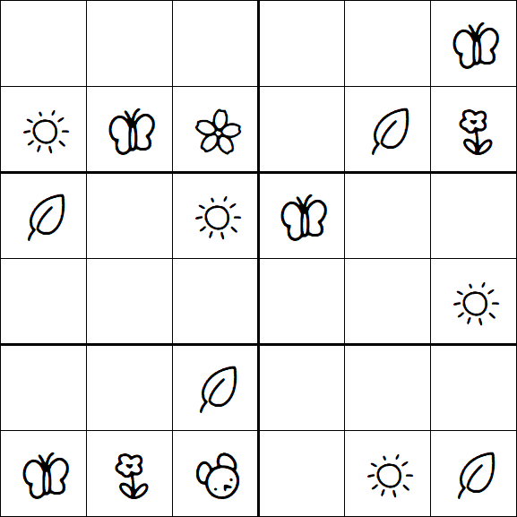 Kids Sudoku 6x6 - Medium