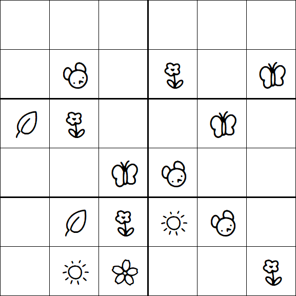 Kids Sudoku 6x6 - Medium