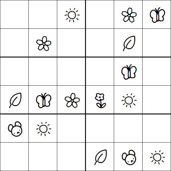 Kids Sudoku 6x6 - Medium