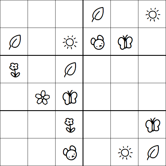 Kids Sudoku 6x6 - Medium
