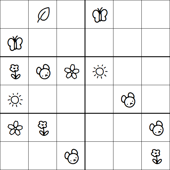 Kids Sudoku 6x6 - Medium