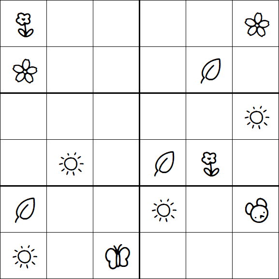 Kids Sudoku 6x6 - Medium