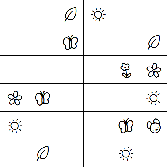 Kids Sudoku 6x6 - Medium