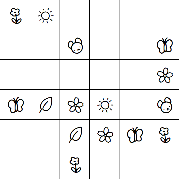 Kids Sudoku 6x6 - Medium