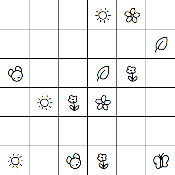 Kids Sudoku 6x6 - Medium