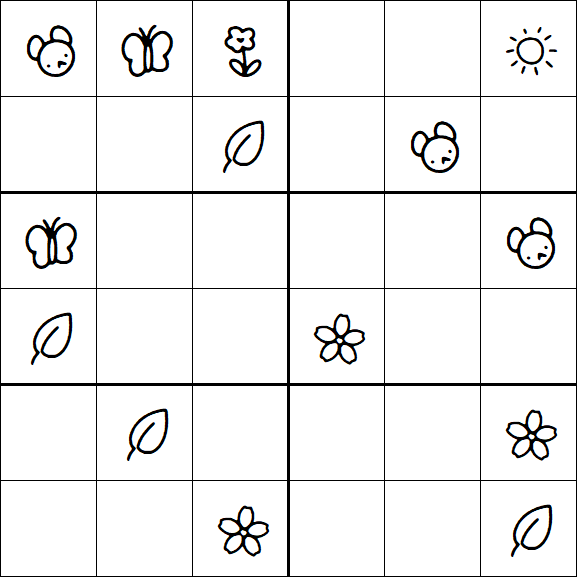 Kids Sudoku 6x6 - Medium