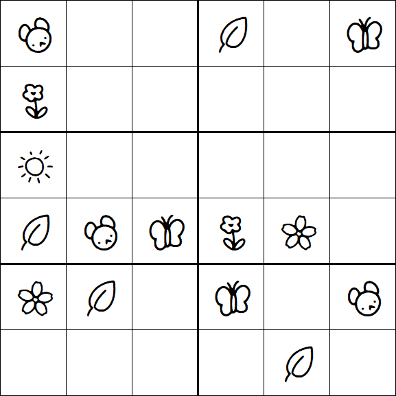 Kids Sudoku 6x6 - Medium