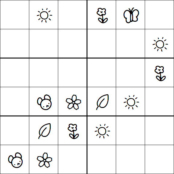 Kids Sudoku 6x6 - Medium