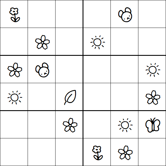 Kids Sudoku 6x6 - Moyen