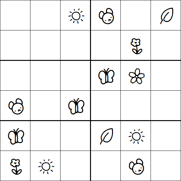 Kids Sudoku 6x6 - Medio