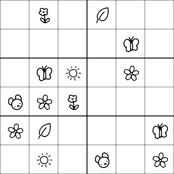 Kids Sudoku 6x6 - Medio