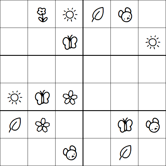 Kids Sudoku 6x6 - Moyen