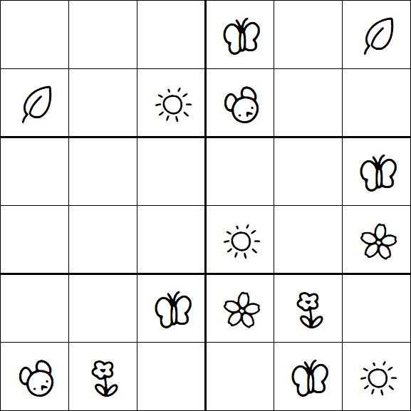 Kids Sudoku 6x6 - Medio