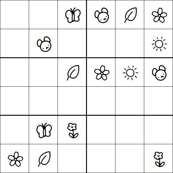 Kids Sudoku 6x6 - Medio