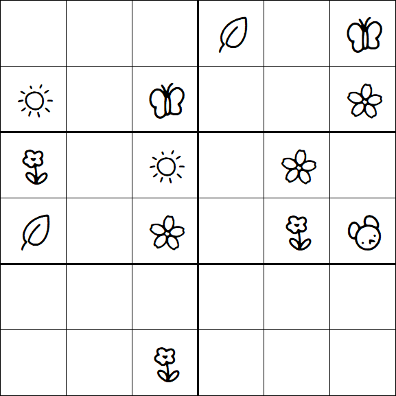 Kids Sudoku 6x6 - Moyen