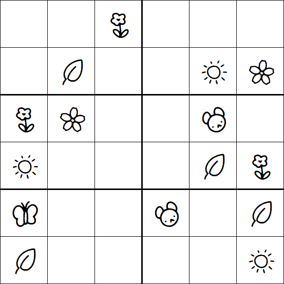 Kids Sudoku 6x6 - Moyen