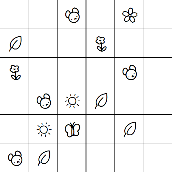 Kids Sudoku 6x6 - Moyen