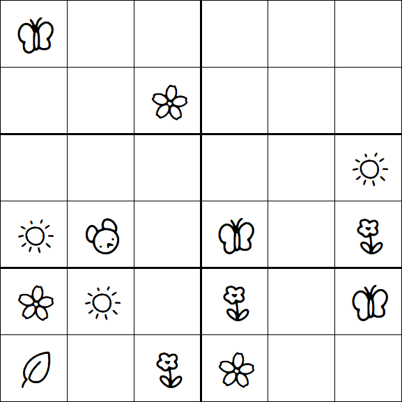 Kids Sudoku 6x6 - Moyen