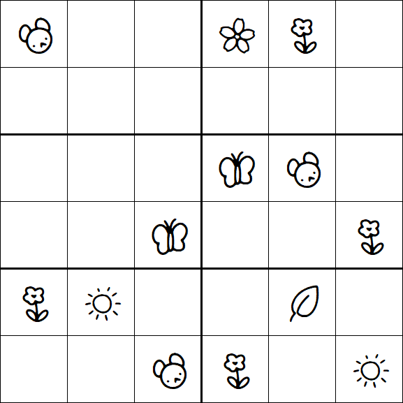 Kids Sudoku 6x6 - Moyen