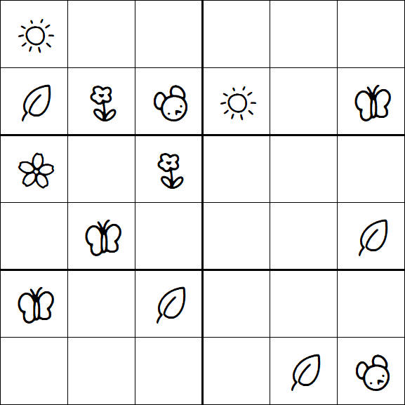 Kids Sudoku 6x6 - Medio