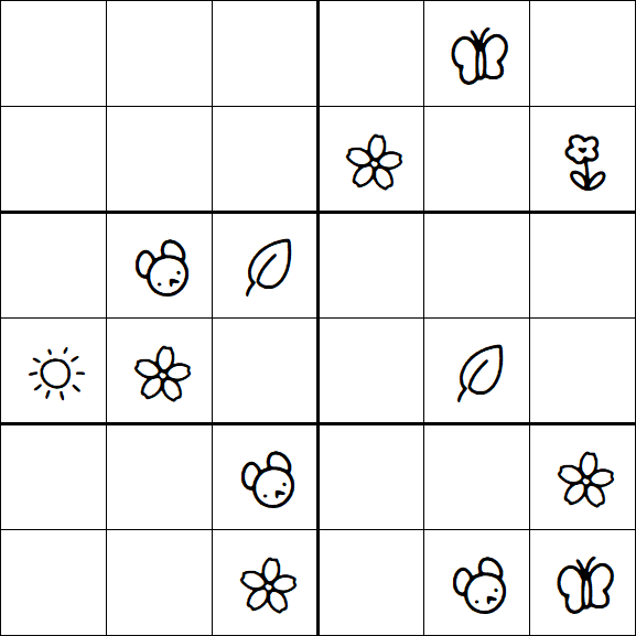 Kids Sudoku 6x6 - Moyen