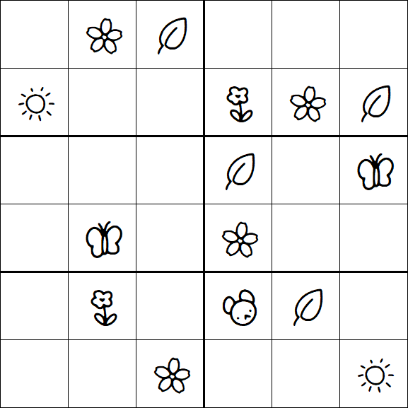 Kids Sudoku 6x6 - Moyen