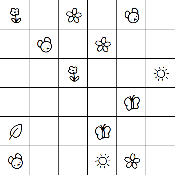 Kids Sudoku 6x6 - Moyen