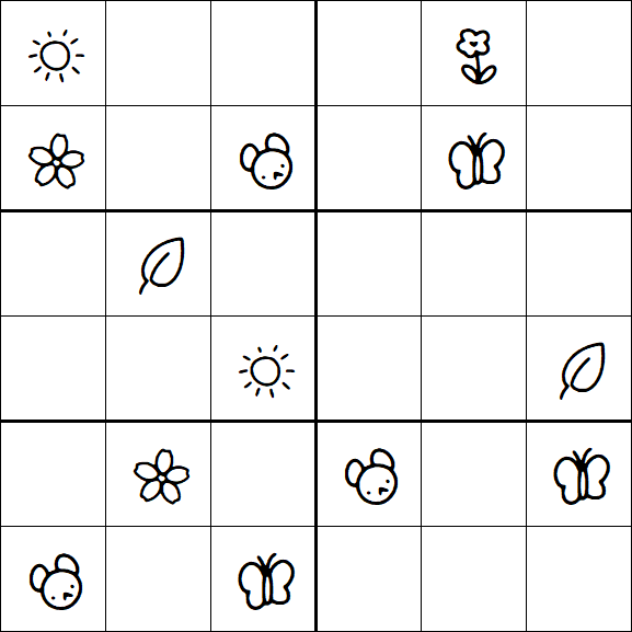 Kids Sudoku 6x6 - Moyen